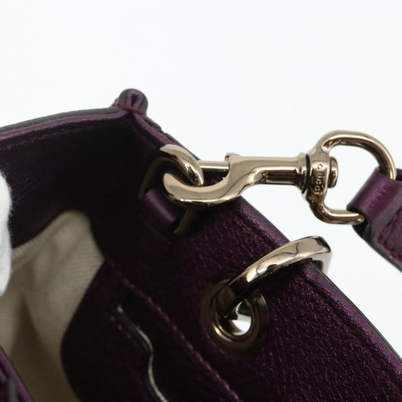 GUCCI Bamboo Hand Bag 2way Purple 336032 Auth BA12378A