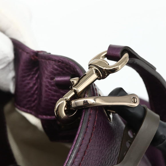 GUCCI Bamboo Hand Bag 2way Purple 336032 Auth BA12378A