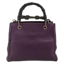 GUCCI Bamboo Hand Bag 2way Purple 336032 Auth BA12378A-13