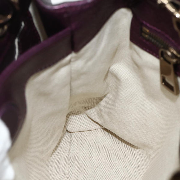 GUCCI Bamboo Hand Bag 2way Purple 336032 Auth BA12378A