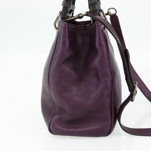 GUCCI Bamboo Hand Bag 2way Purple 336032 Auth BA12378A