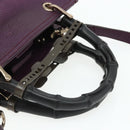 GUCCI Bamboo Hand Bag 2way Purple 336032 Auth BA12378A-7