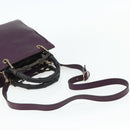 GUCCI Bamboo Hand Bag 2way Purple 336032 Auth BA12378A-8