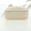 CHANEL Matelasse Shoulder Bag Caviar Skin Ivory Gold CC Auth BA12379V-6