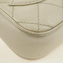 CHANEL Matelasse Shoulder Bag Caviar Skin Ivory Gold CC Auth BA12379V-17