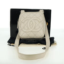 CHANEL Matelasse Shoulder Bag Caviar Skin Ivory Gold CC Auth BA12379V-12