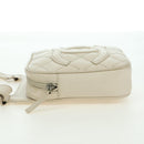 CHANEL Matelasse Shoulder Bag Caviar Skin Ivory Gold CC Auth BA12379V-4