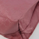 GUCCI GG Canvas Tote Bag Nylon Pink Silver 355732 Auth BA12380-8