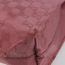 GUCCI GG Canvas Tote Bag Nylon Pink Silver 355732 Auth BA12380-16