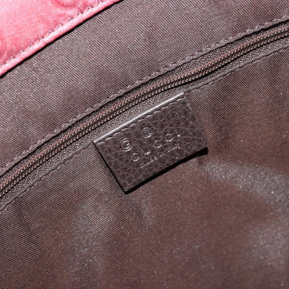 GUCCI GG Canvas Tote Bag Nylon Pink Silver 355732 Auth BA12380