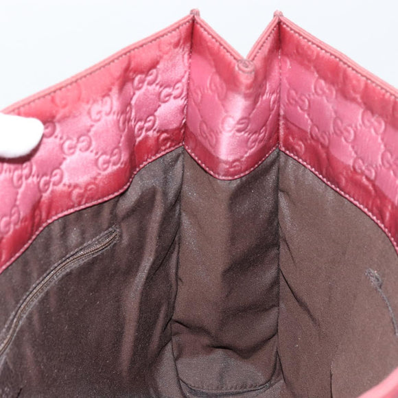 GUCCI GG Canvas Tote Bag Nylon Pink Silver 355732 Auth BA12380