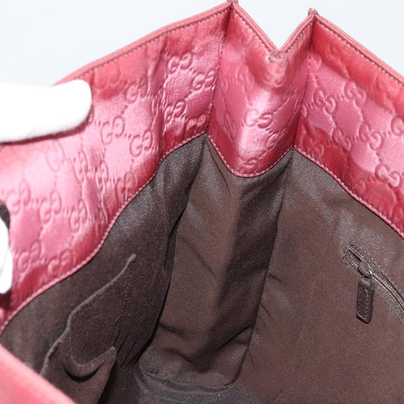 GUCCI GG Canvas Tote Bag Nylon Pink Silver 355732 Auth BA12380