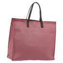 GUCCI GG Canvas Tote Bag Nylon Pink Silver 355732 Auth BA12380-1