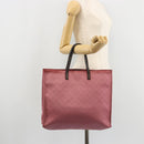 GUCCI GG Canvas Tote Bag Nylon Pink Silver 355732 Auth BA12380-23