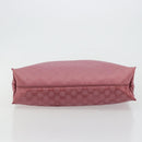 GUCCI GG Canvas Tote Bag Nylon Pink Silver 355732 Auth BA12380-5