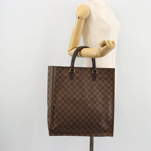 LOUIS VUITTON Damier Ebene Sac Plat Handtas N51140 LV Auth BA12381