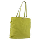PRADA Tote Bag Nylon Green Gold Auth BA12382-1