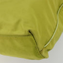 PRADA Tote Bag Nylon Green Gold Auth BA12382-16
