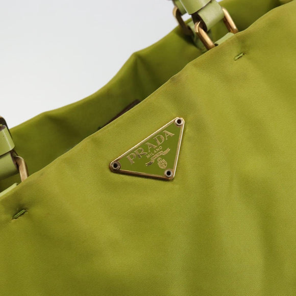 PRADA Tote Bag Nylon Green Gold Auth BA12382