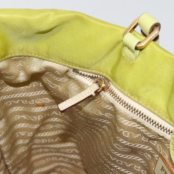 PRADA Tote Bag Nylon Green Gold Auth BA12382