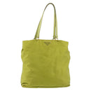 PRADA Tote Bag Nylon Green Gold Auth BA12382-13