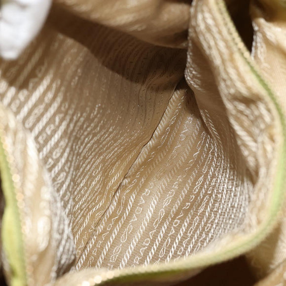 PRADA Tote Bag Nylon Green Gold Auth BA12382