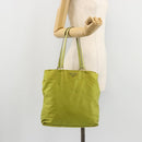 PRADA Tote Bag Nylon Green Gold Auth BA12382-25