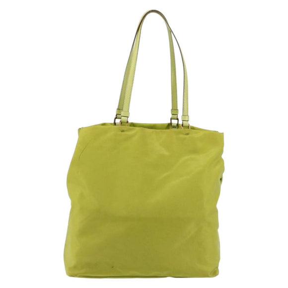 PRADA Tote Bag Nylon Green Gold Auth BA12382