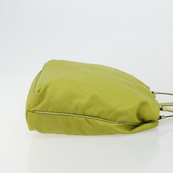 PRADA Tote Bag Nylon Green Gold Auth BA12382