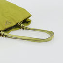 PRADA Tote Bag Nylon Green Gold Auth BA12382-7
