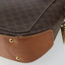CELINE Macadam Canvas Shoulder Bag PVC Leather Brown Gold Auth BA12386-16