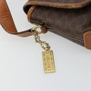 CELINE Macadam Canvas Shoulder Bag PVC Leather Brown Gold Auth BA12386-9