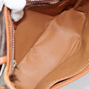 CELINE Macadam Canvas Shoulder Bag PVC Leather Brown Gold Auth BA12386-10