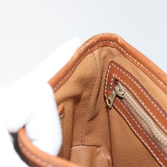 CELINE Macadam Canvas Shoulder Bag PVC Leather Brown Gold Auth BA12386