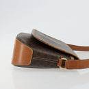 CELINE Macadam Canvas Shoulder Bag PVC Leather Brown Gold Auth BA12386-3