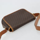 CELINE Macadam Canvas Shoulder Bag PVC Leather Brown Gold Auth BA12386-6