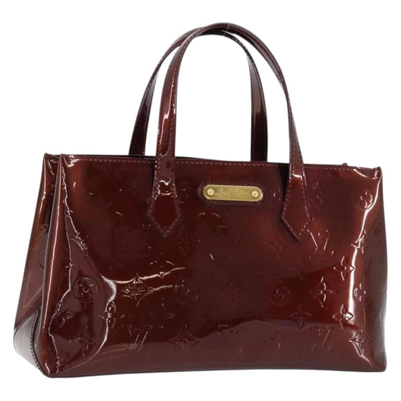 LOUIS VUITTON Monogram Vernis Wilshire PM Bag Pomme D'amour M93642 Auth BA12387A