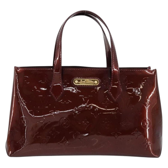 LOUIS VUITTON Monogram Vernis Wilshire PM Bag Pomme D'amour M93642 Auth BA12387A