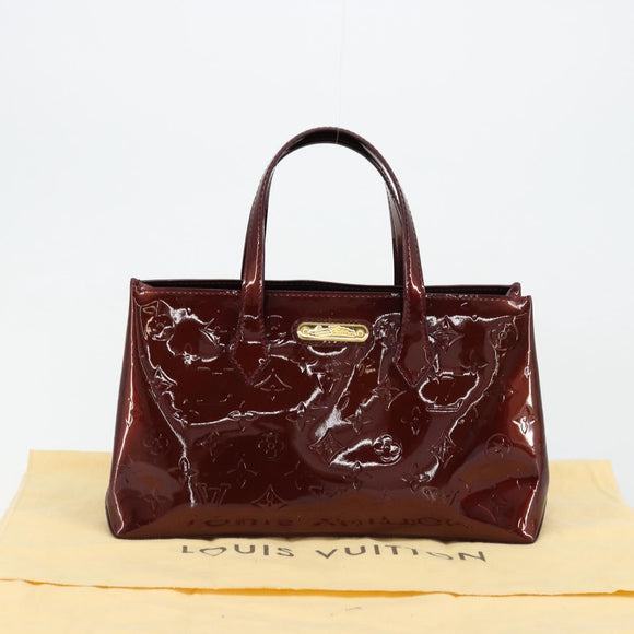 LOUIS VUITTON Monogram Vernis Wilshire PM Bag Pomme D'amour M93642 Auth BA12387A