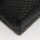 BALLY Quilted Chain Shoulder Bag Leather Black Gold Auth BA1239-9