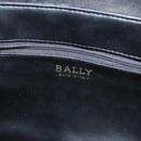 BALLY Quilted Chain Shoulder Bag Leather Black Gold Auth BA1239-17