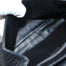 BALLY Quilted Chain Shoulder Bag Leather Black Gold Auth BA1239-11