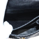 BALLY Quilted Chain Shoulder Bag Leather Black Gold Auth BA1239-20