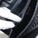 BALLY Quilted Chain Shoulder Bag Leather Black Gold Auth BA1239-12