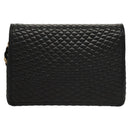 BALLY Quilted Chain Shoulder Bag Leather Black Gold Auth BA1239-2