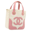 CHANEL Tote Bag Canvas Beige Gold CC Auth BA12393-1