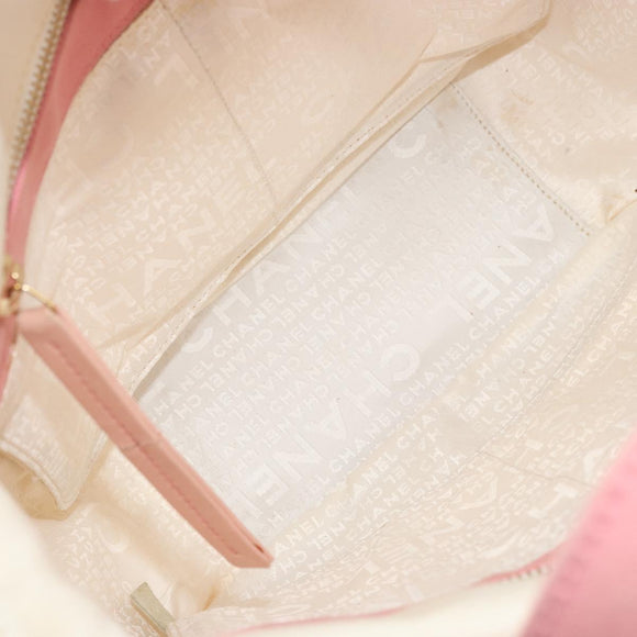 CHANEL Tote Bag Canvas Beige Gold CC Auth BA12393