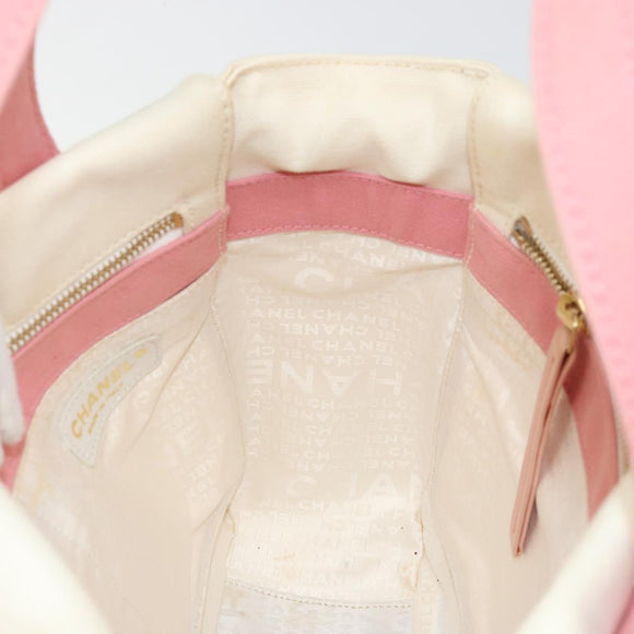 CHANEL Tote Bag Canvas Beige Gold CC Auth BA12393