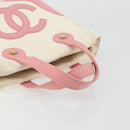 CHANEL Tote Bag Canvas Beige Gold CC Auth BA12393-7