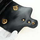 GUCCI GG Marmont Backpack Leather Black Gold 777253 Auth BA12395SAV-23